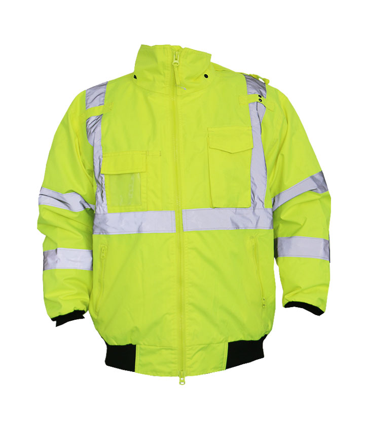 Hi Vis Lime/Black Bomber Jacket