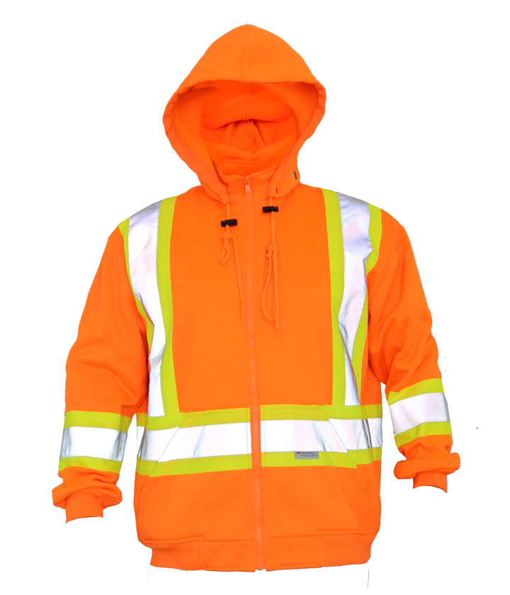 Hi Vis Orange/Lime Detachable Hooded Sweaters