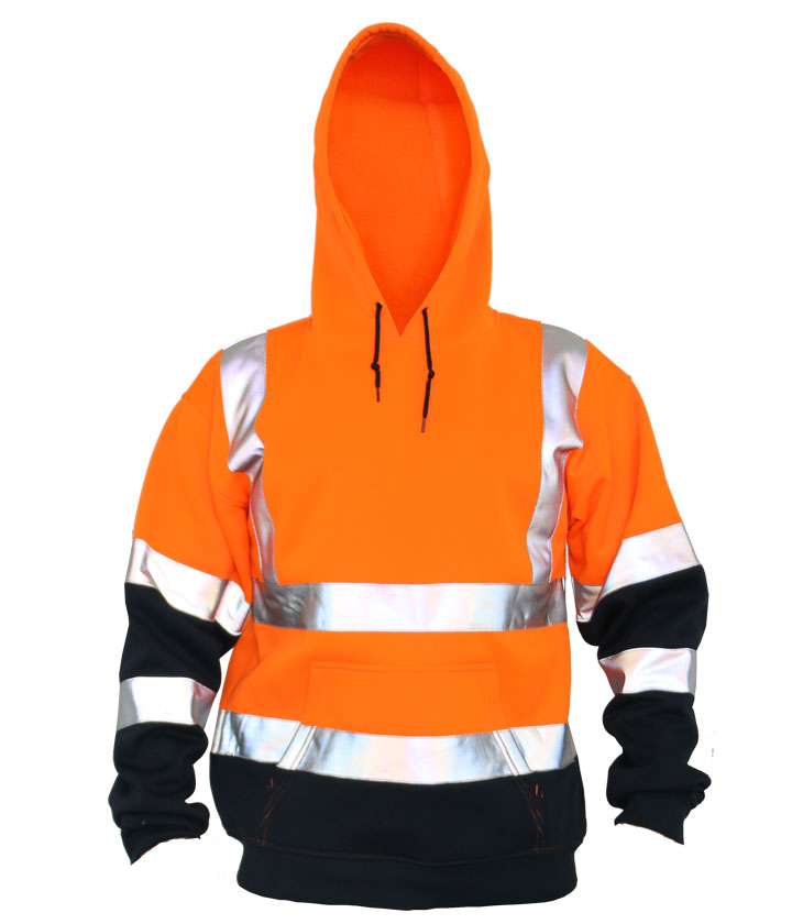 Hi Vis hooded Orange/Black sweaters