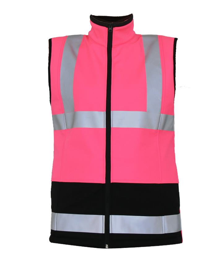 Hi Vis Pink/Black Lady Vest