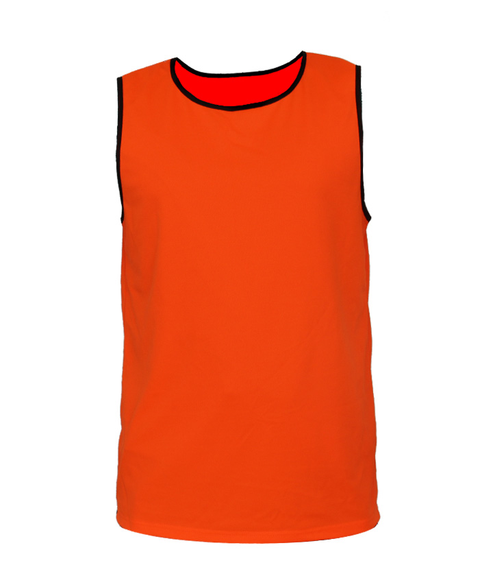 Orange/Black Round Neck Sleeveless T-Shirt