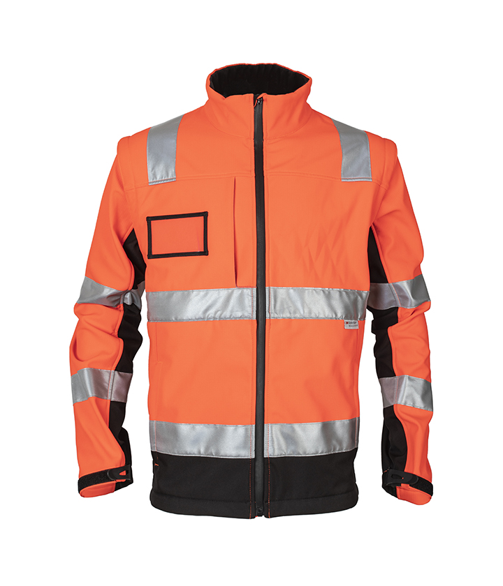 Hi Vis Red/Black softshell Jacket