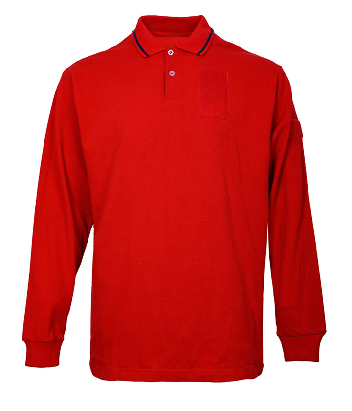 Red Long Sleeves Polo Shirt