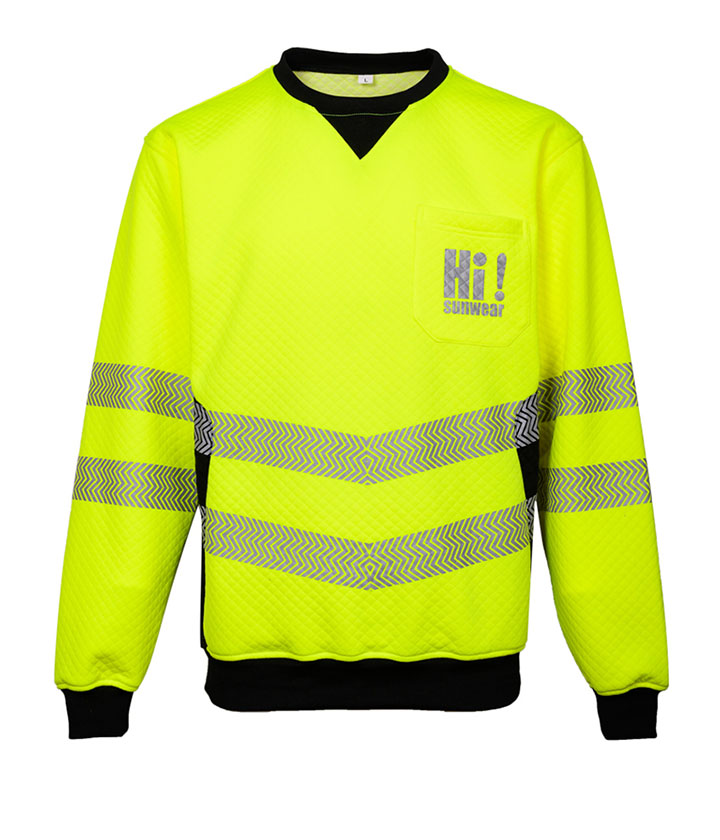 Hi Vis Yellow contrast Black Sweater