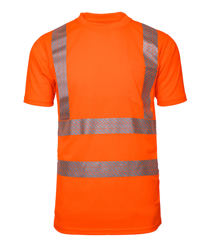 Hi Vis Orange short sleeve round neck T-shirt