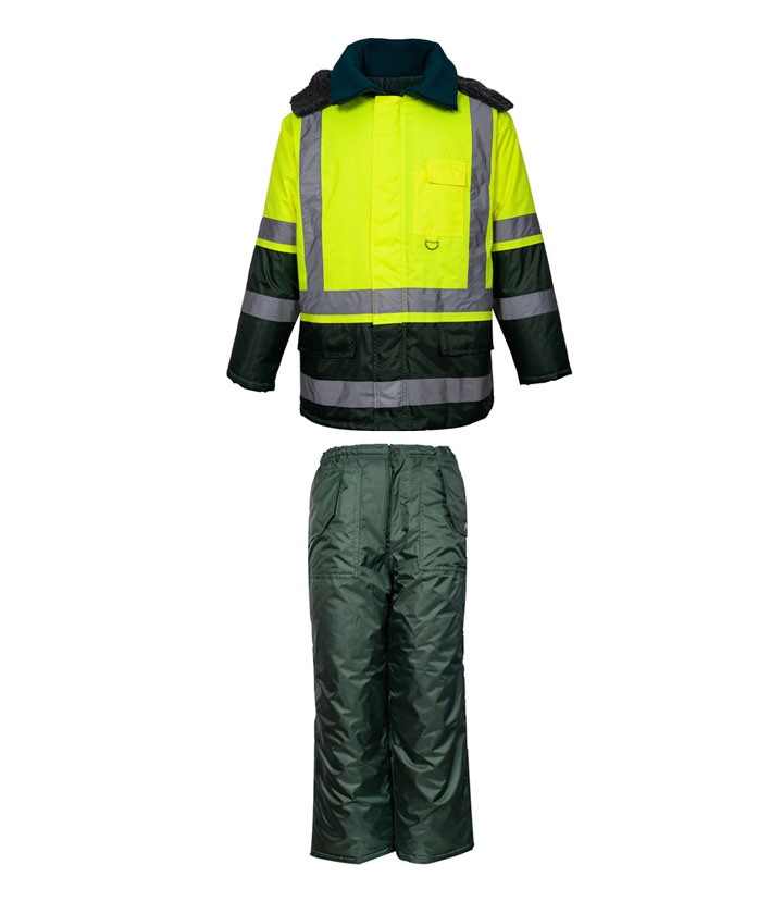 Hi Vis Freezer Jacket and Trousers Winter Set