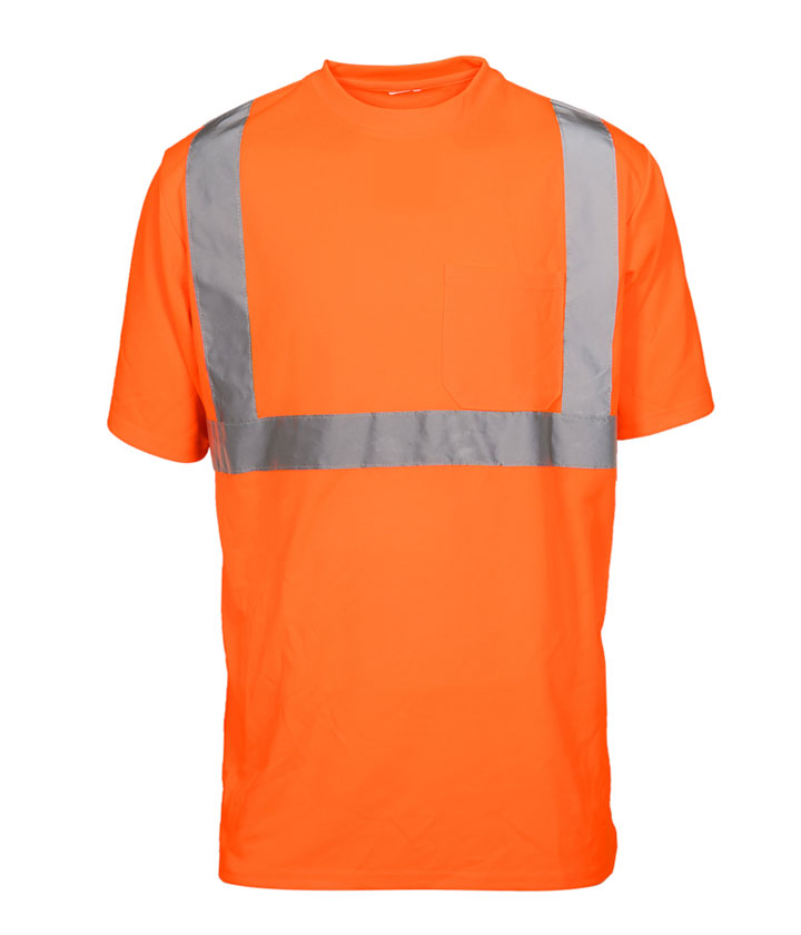 Hi Vis Orange Round Neck Short Sleeves T-Shirt