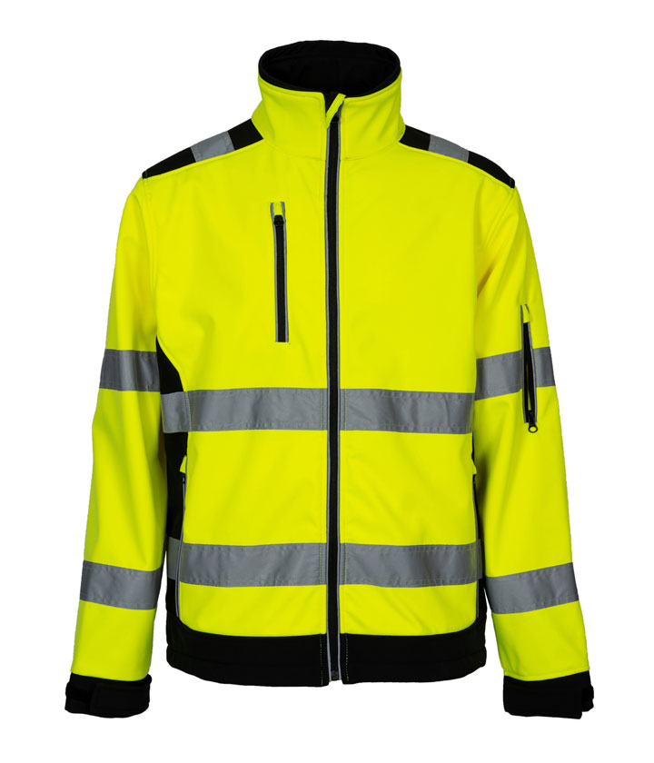 Hi Vis Yellow/Black  Softshell Jacket