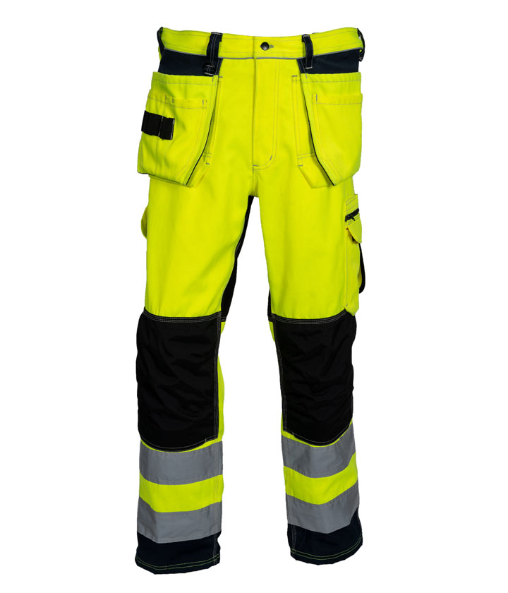 Hi Vis Yellow Contrast Black Work Pants