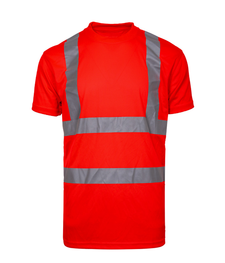 Hi Vis Red short sleeve round neck T-shirt
