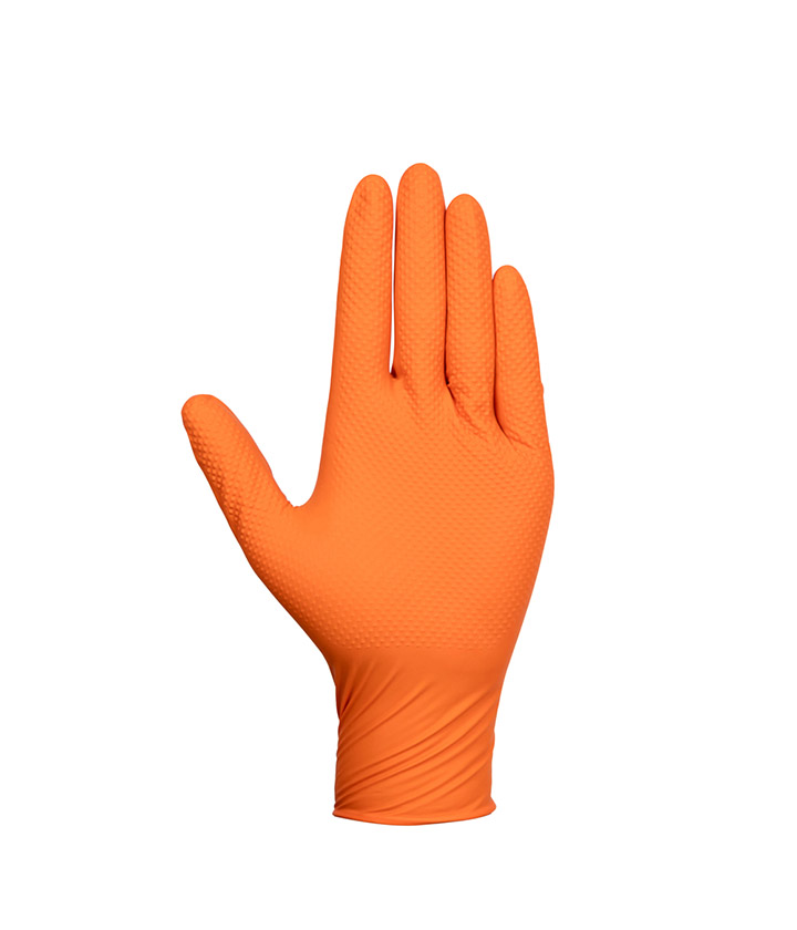 Orange Disposable Nitrile Non-slip CE Gloves
