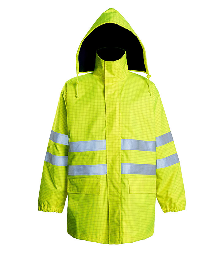 Hi Vis Yellow Flame Retardant Rain Parka