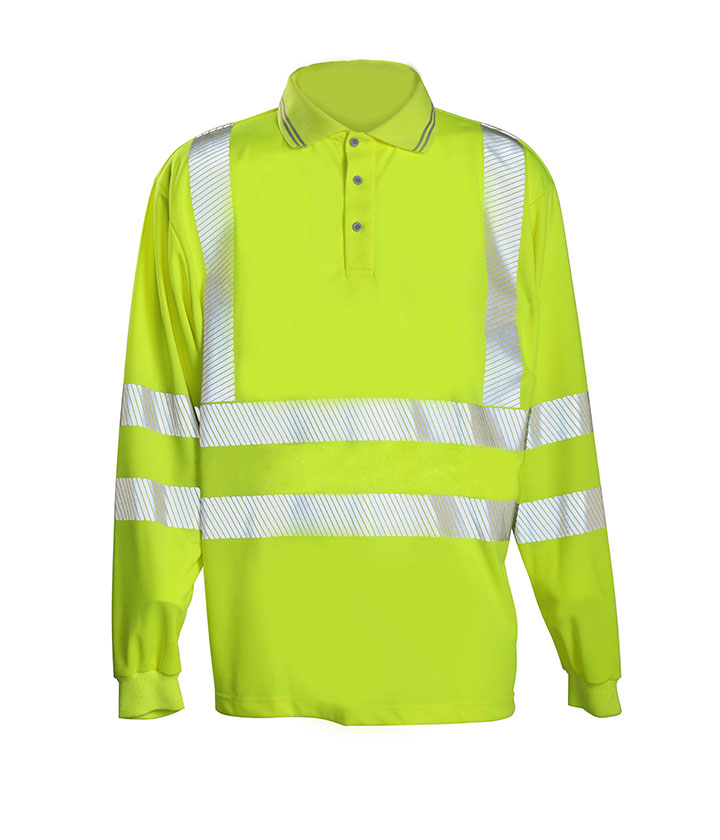 Hi Vis Recycle Yellow Long Sleeves Polo Shirt