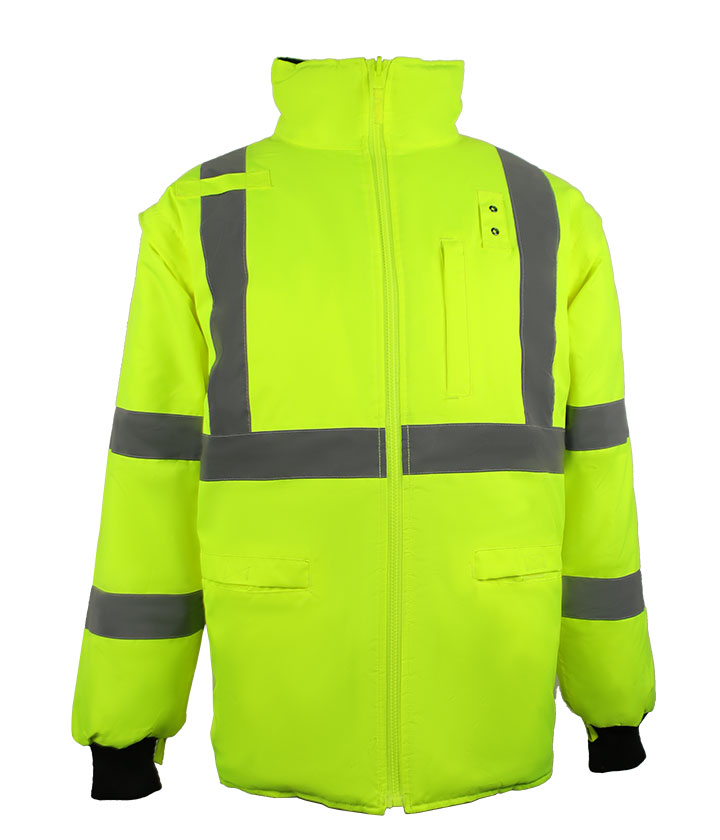 Hi vis Yellow(Lime)contrast Black Parka