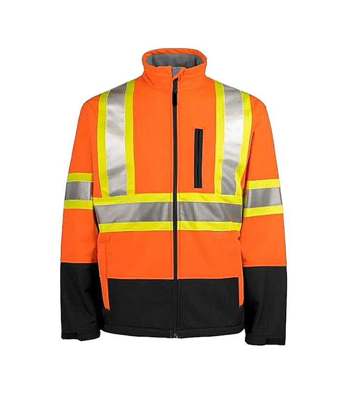 Orange contrast Black softshell Jacket