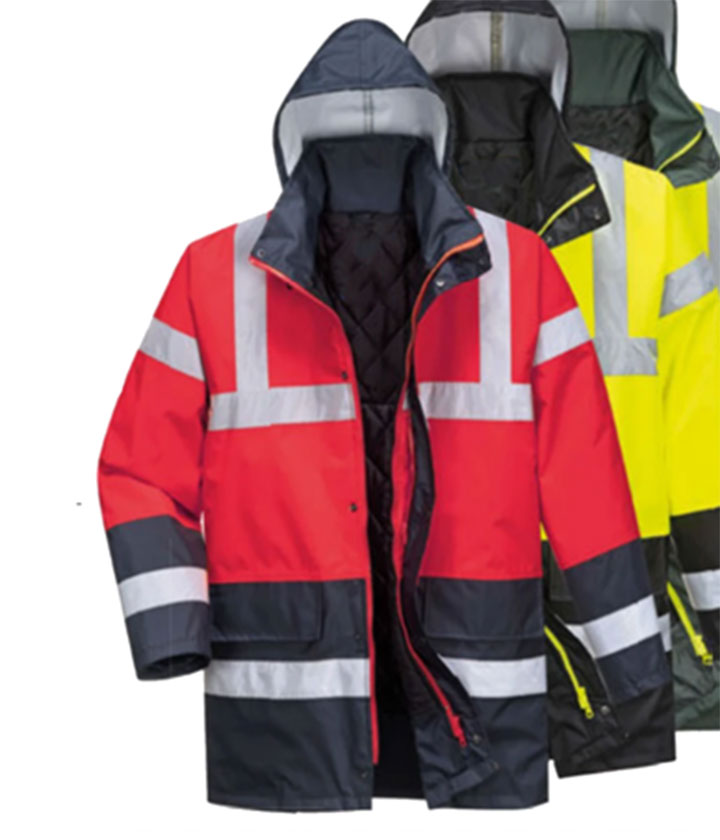 Hi Vis Red Contrast Navy Jacket