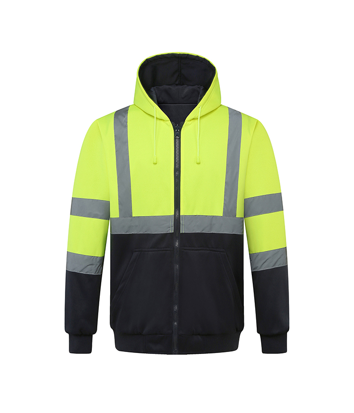 Hi Vis Yellow(Lime)/Navy Reversible Hoodie Sweater